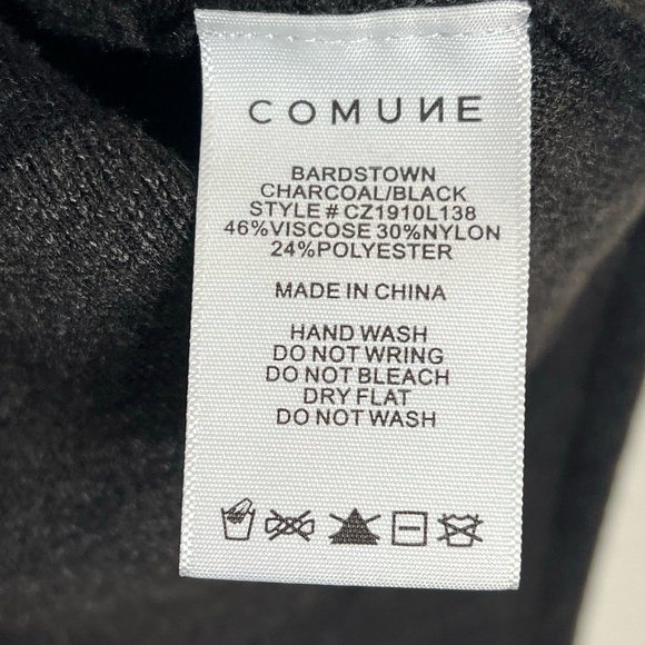 COMUNE Womens Knit Crewneck Top Large Gray Black Cozy Two-Tone Minimalist Scandi - Picture 3 of 7
